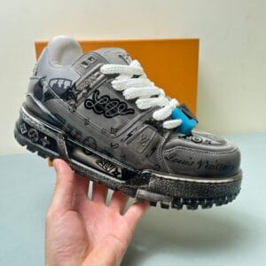 Louis Vuitton Trainer Maxi  LOVE Black and Gray Sneaker 24ss