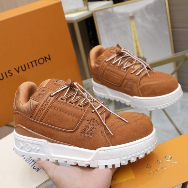 Louis Vuitton Trainer Maxi Leather Brown Sneaker 24ss