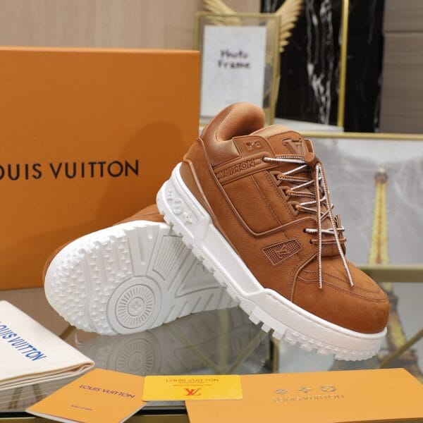 Louis Vuitton Trainer Maxi Leather Brown Sneaker 24ss
