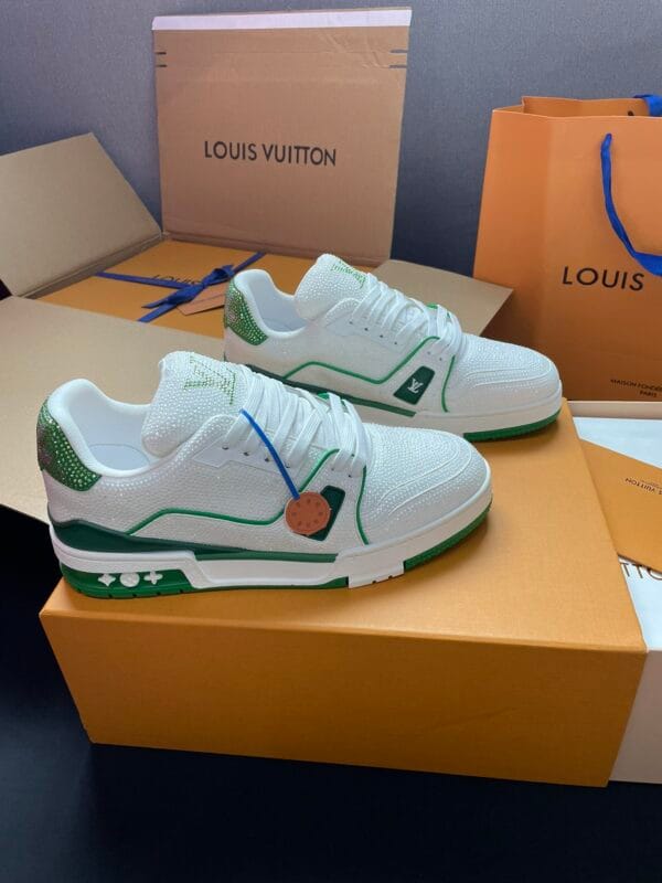 Louis Vuitton Trainer Diamond White and Green