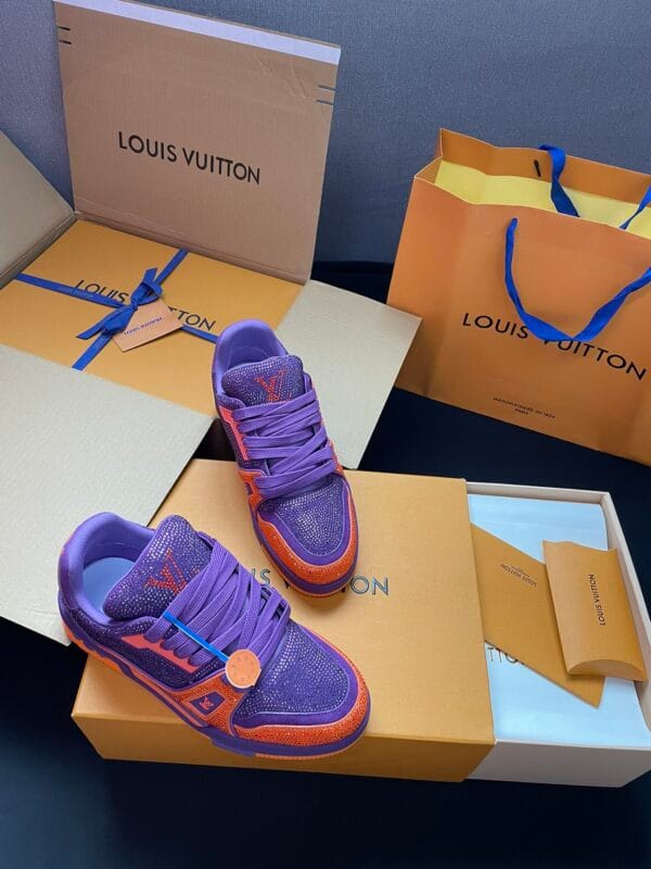 Louis Vuitton Trainer Diamond Purple and Orange