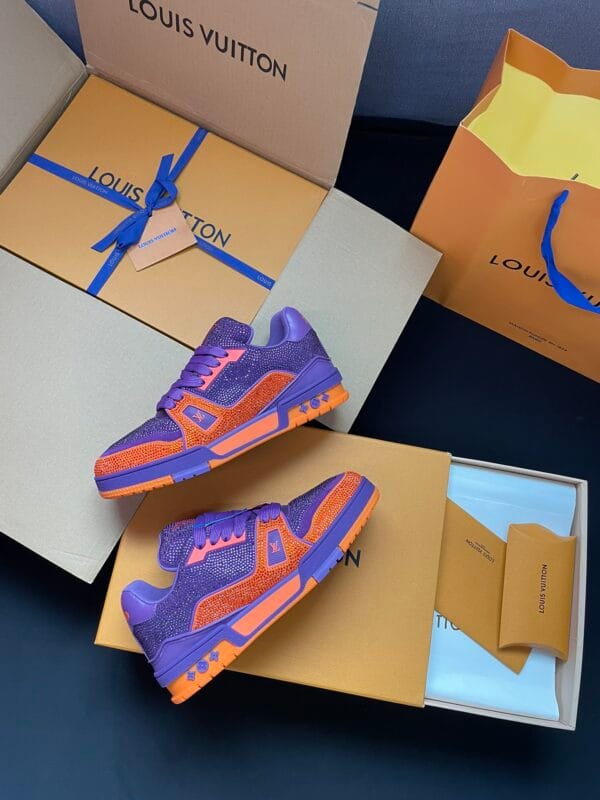 Louis Vuitton Trainer Diamond Purple and Orange