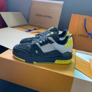 Louis Vuitton Trainer Diamond Black Yellow