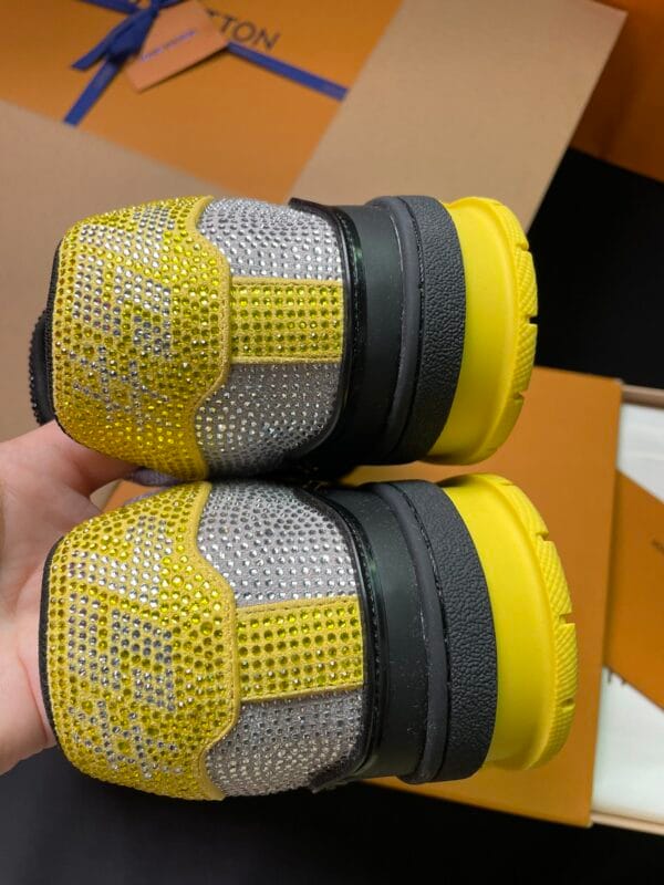 Louis Vuitton Trainer Diamond Black Yellow