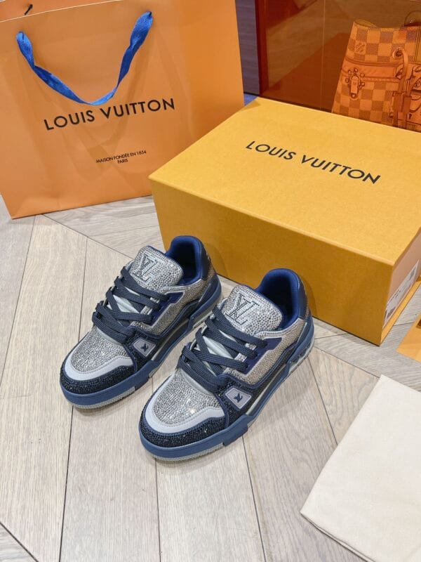 Louis Vuitton Trainer Diamond Blue and Grey