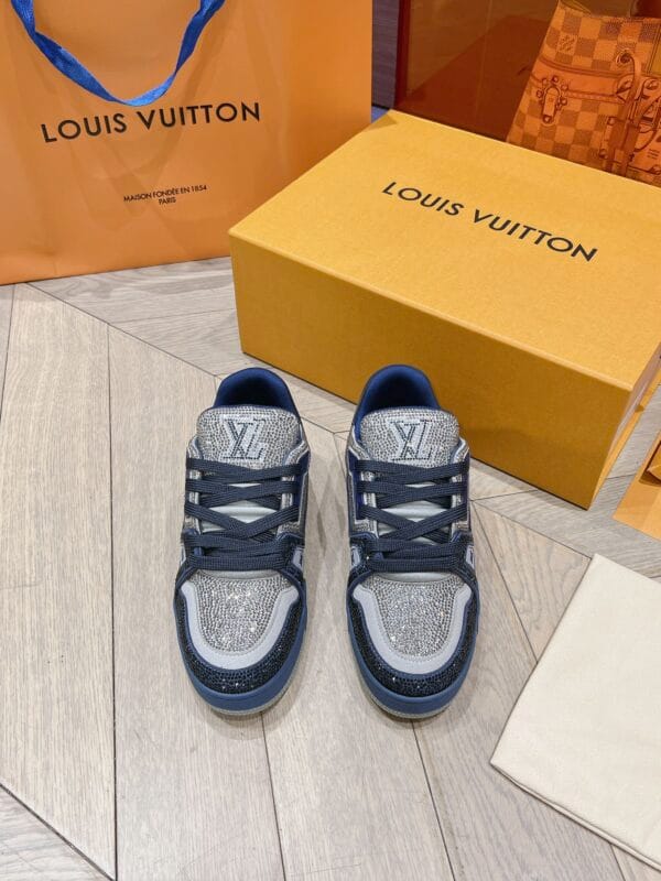 Louis Vuitton Trainer Diamond Blue and Grey