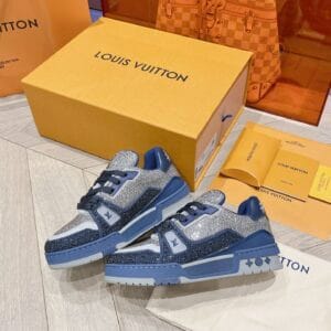 Louis Vuitton Trainer Diamond Blue and Grey
