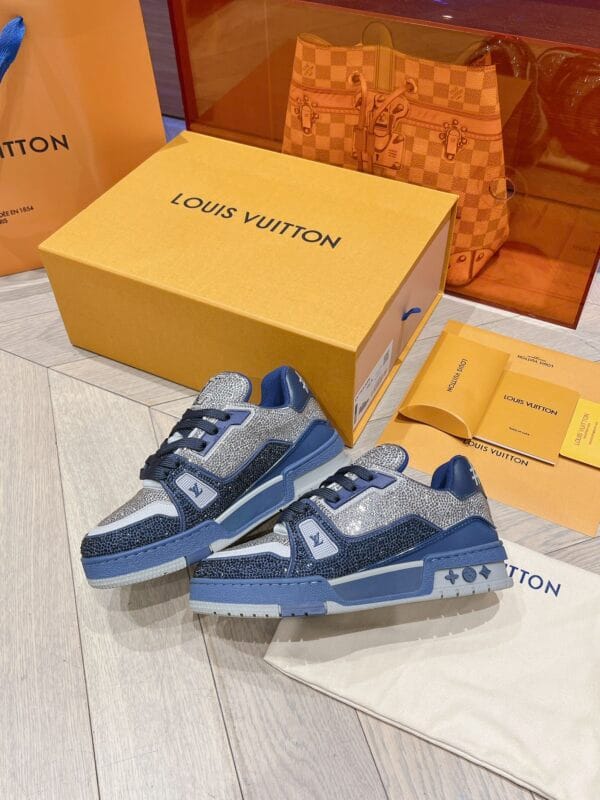 Louis Vuitton Trainer Diamond Blue and Grey