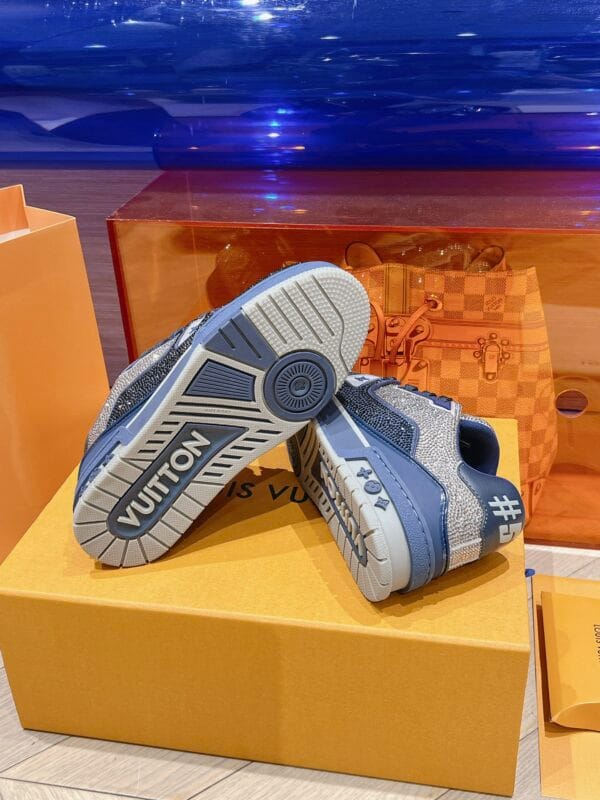Louis Vuitton Trainer Diamond Blue and Grey