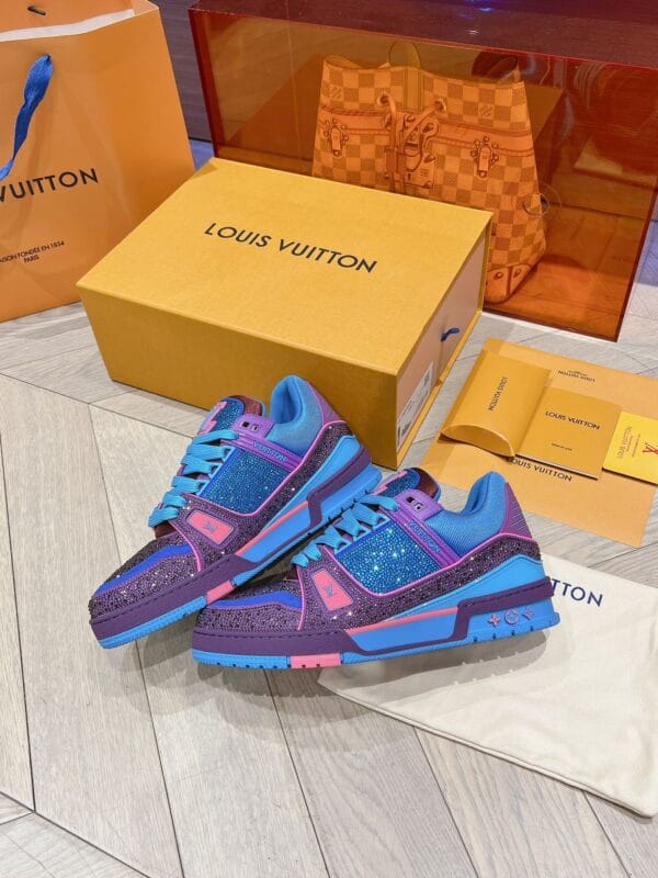 Louis Vuitton Trainer Diamond Blue and Purple