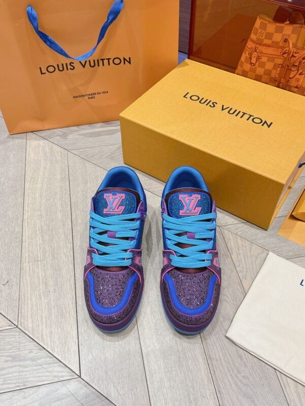 Louis Vuitton Trainer Diamond Blue and Purple