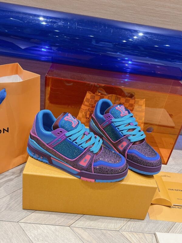 Louis Vuitton Trainer Diamond Blue and Purple