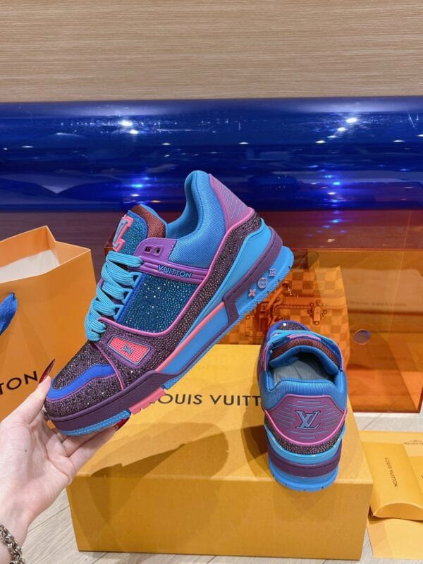 Louis Vuitton Trainer Diamond Blue and Purple