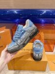 Louis Vuitton Trainer Light Blue Snake