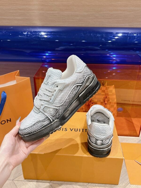 Louis Vuitton Trainer Light Grey Snake