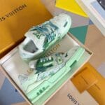 Louis Vuitton Trainer Light Green Jeans
