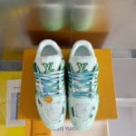 Louis Vuitton Trainer Light Green Jeans