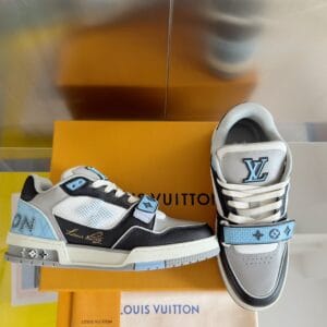 Louis Vuitton Trainer Light Blue and Black