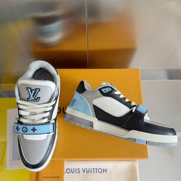 Louis Vuitton Trainer Light Blue and Black