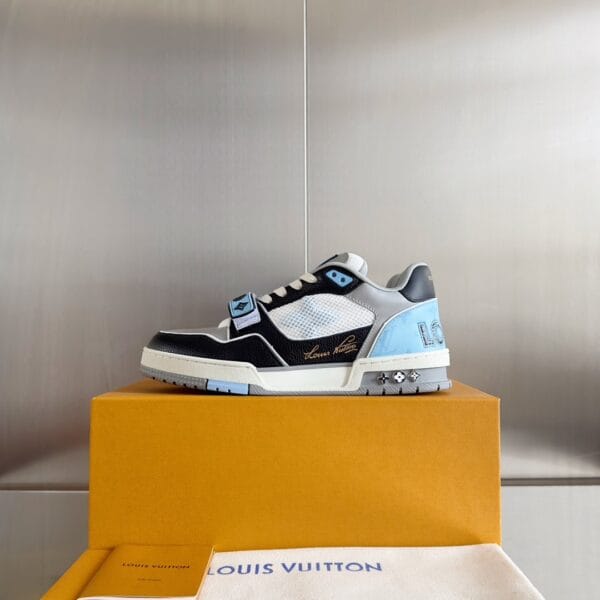 Louis Vuitton Trainer Light Blue and Black