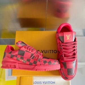 Louis Vuitton Trainer Red Grid