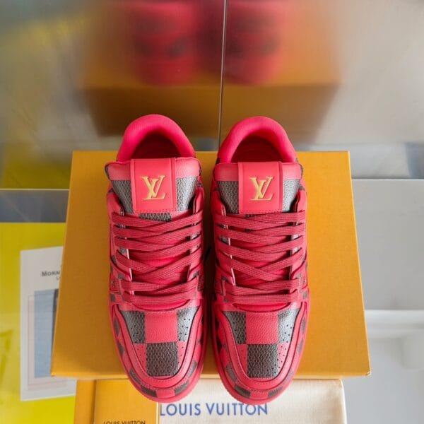 Louis Vuitton Trainer Red Grid