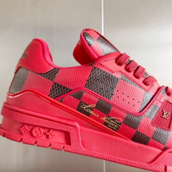 Louis Vuitton Trainer Red Grid