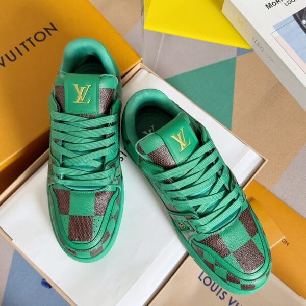 Louis Vuitton Trainer Green Grid