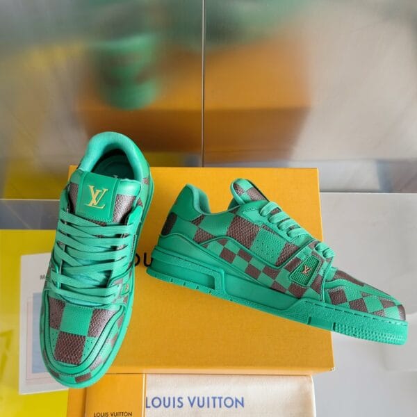 Louis Vuitton Trainer Green Grid