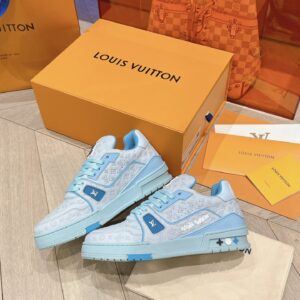 Louis Vuitton Trainer Light Blue  Full Print