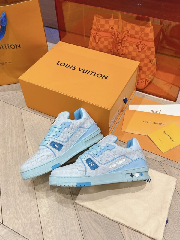 Louis Vuitton Trainer Light Blue  Full Print