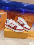 Louis Vuitton Trainer White Red Grid