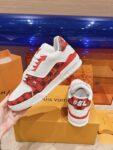 Louis Vuitton Trainer White Red Grid