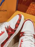 Louis Vuitton Trainer White Red Grid