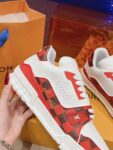 Louis Vuitton Trainer White Red Grid