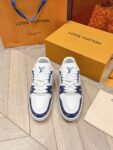 Louis Vuitton Trainer White Light Blue  Grid