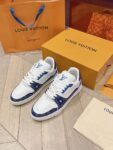 Louis Vuitton Trainer White Light Blue  Grid
