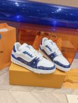Louis Vuitton Trainer White Light Blue  Grid