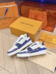 Louis Vuitton Trainer White Light Blue  Grid
