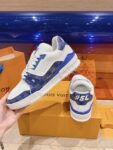Louis Vuitton Trainer White Light Blue  Grid