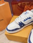 Louis Vuitton Trainer White Light Blue  Grid