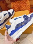 Louis Vuitton Trainer White Light Blue  Grid