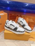 Louis Vuitton Trainer White Black and Grey Grid