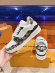 Louis Vuitton Trainer White Black and Grey Grid