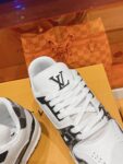 Louis Vuitton Trainer White Black and Grey Grid