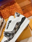 Louis Vuitton Trainer White Black and Grey Grid