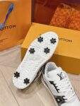 Louis Vuitton Trainer White Black and Grey Grid