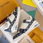 Louis Vuitton Trainer White Blue Grid