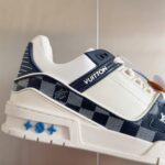 Louis Vuitton Trainer White Blue Grid