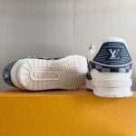 Louis Vuitton Trainer White Blue Grid